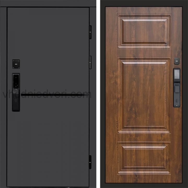 Входная дверь Termo-door ТРЕНД ГРАФИТ с электрозамком - Лион Дуб