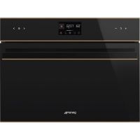 Smeg SO4602M1NR вид спереди, чёрное стекло