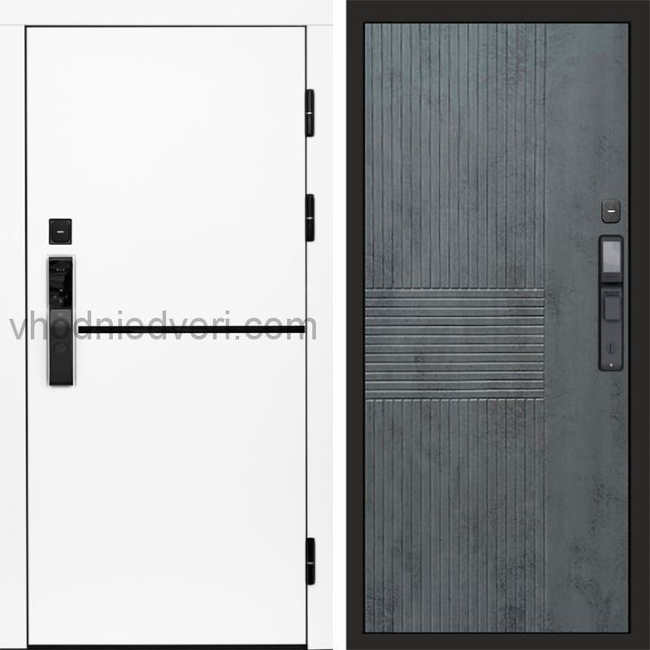 Входная дверь Termo-door ТРЕНД WHITE с электрозамком - Мастино Бетон темный