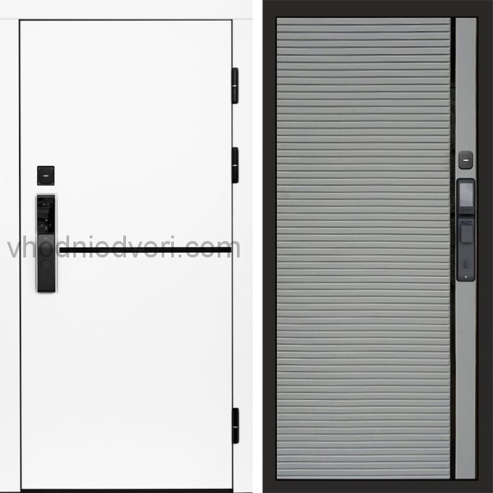 Входная дверь Termo-door ТРЕНД WHITE с электрозамком - Porte Грей софт