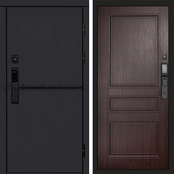 Входная дверь Termo-door ТРЕНД BLACK с электрозамком - Класскика Венге