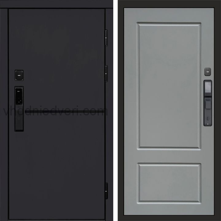 Входная дверь Termo-door ТРЕНД BLACK с электрозамком - Марсель Грей софт