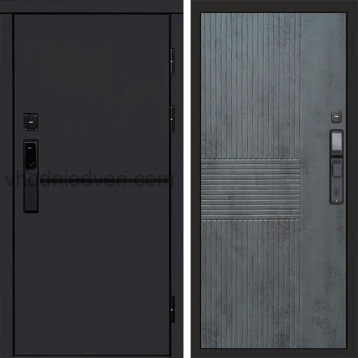 Входная дверь Termo-door ТРЕНД BLACK с электрозамком - Мастино Бетон темный