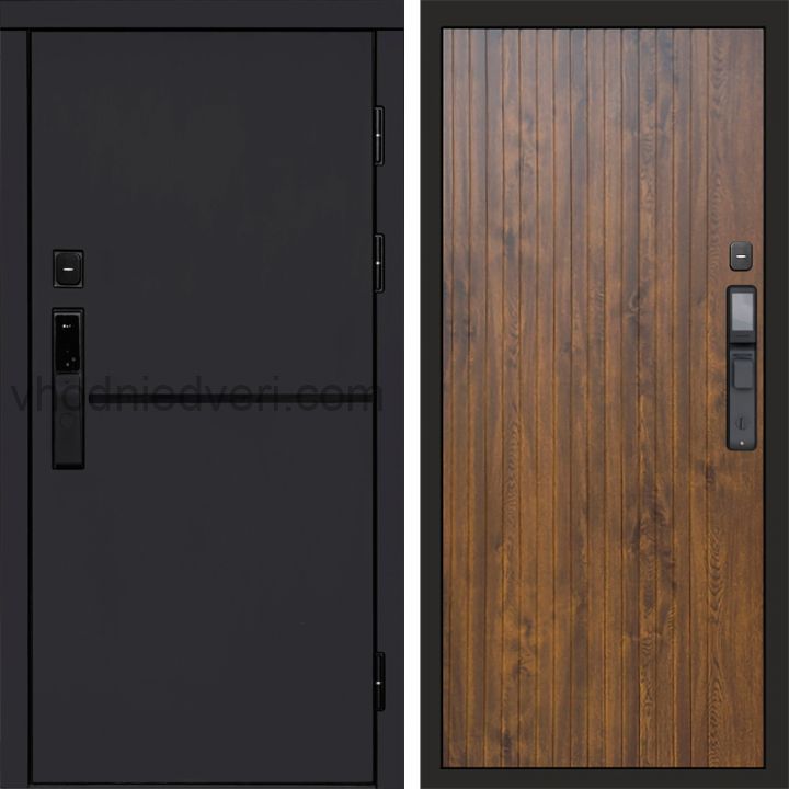 Входная дверь Termo-door ТРЕНД BLACK с электрозамком - Flat Дуб
