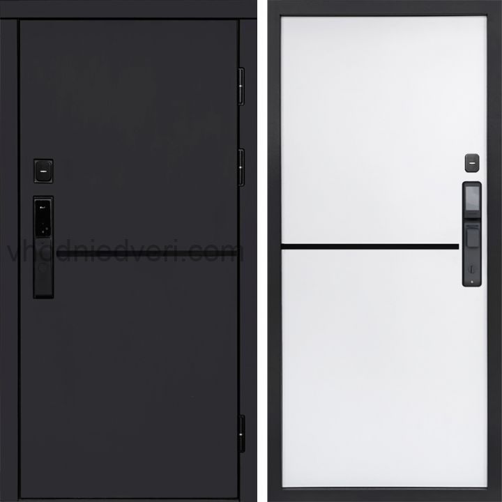 Входная дверь Termo-door ТРЕНД BLACK с электрозамком - Нео White