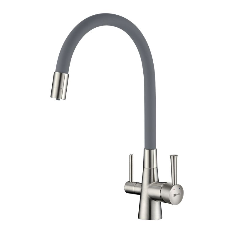 Смеситель для кухни Lemark Comfort LM3075BN с гибким изливом, с подключением к фильтру с питьевой водой, никель