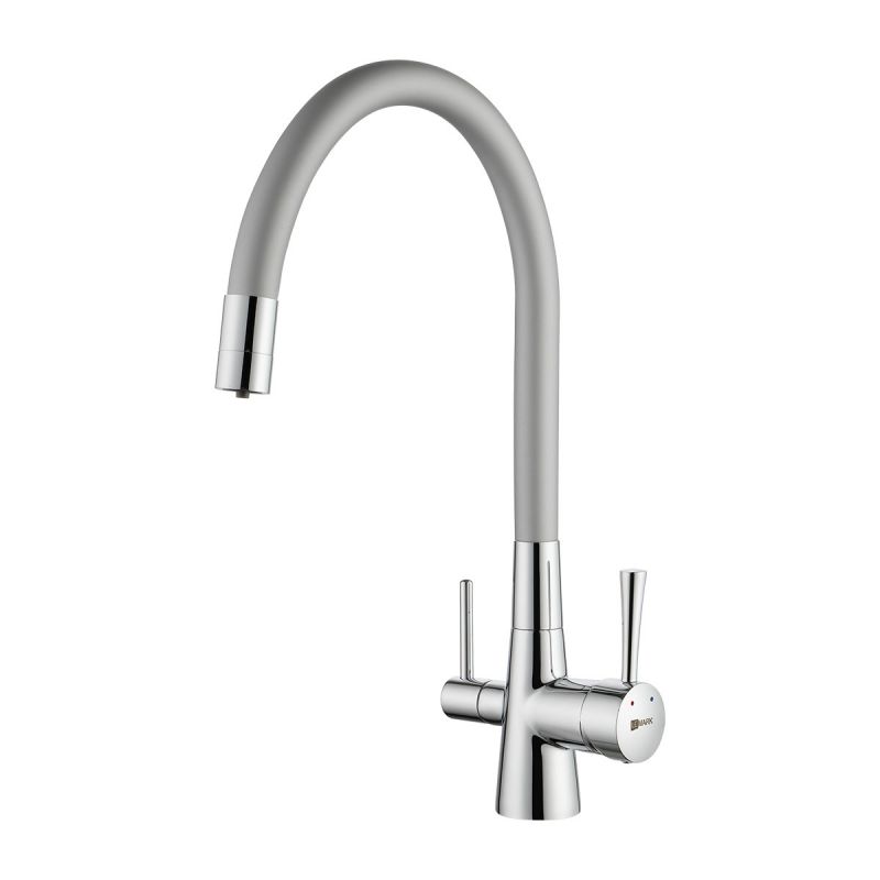 Смеситель для кухни Lemark Comfort LM3075С-Silver с гибким изливом, с подключением к фильтру с питьевой водой, хром, серебристый