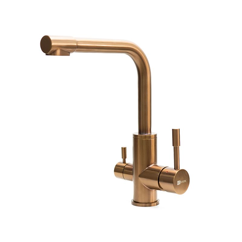 Смеситель для кухни Lemark Expert LM5061RGN с подключением к фильтру с питьевой водой, розовое золото