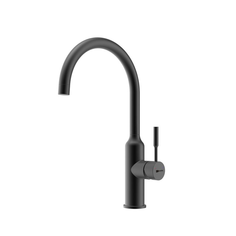 Смеситель для кухни Lemark Expert LM5079BL с поворотным изливом, черный нано