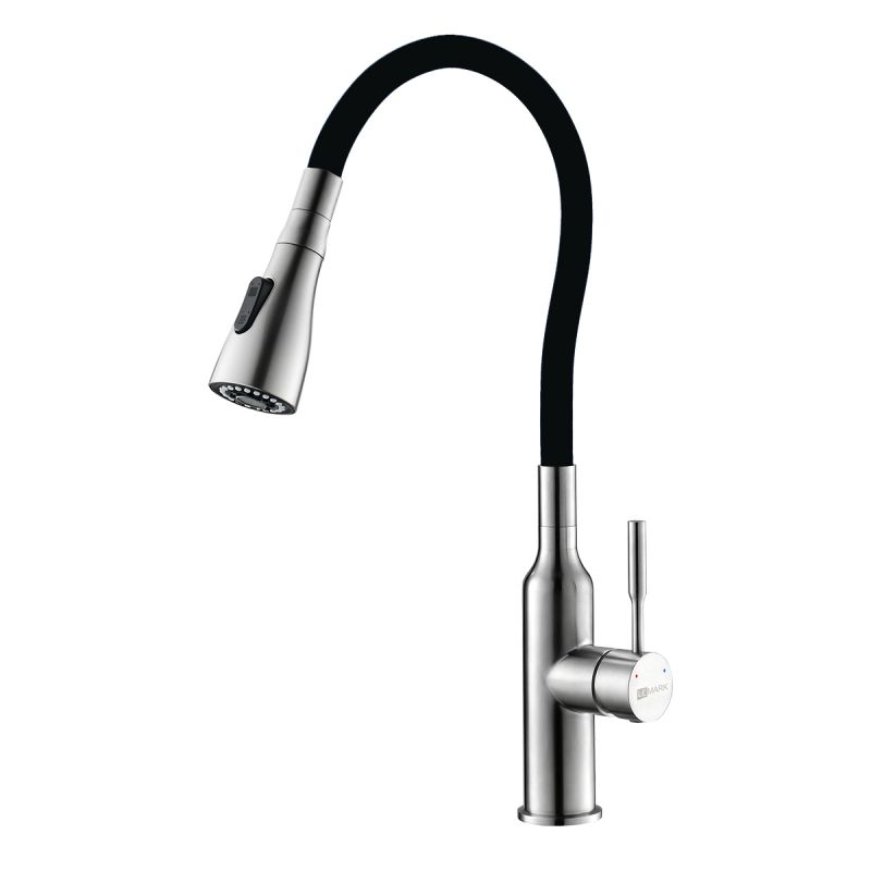 Смеситель для кухни Lemark Expert LM5082S-Black с гибким изливом, матовый, черный