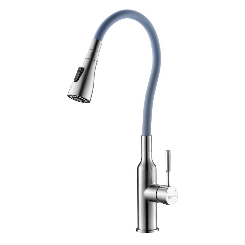 Смеситель для кухни Lemark Expert LM5082S-Gray с гибким изливом, матовый, серый