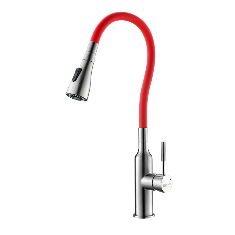 Смеситель для кухни Lemark Expert LM5082S-Red с гибким изливом, матовый, красный