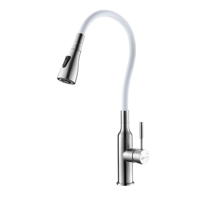 Смеситель для кухни Lemark Expert LM5082S-White с гибким изливом, матовый, белый