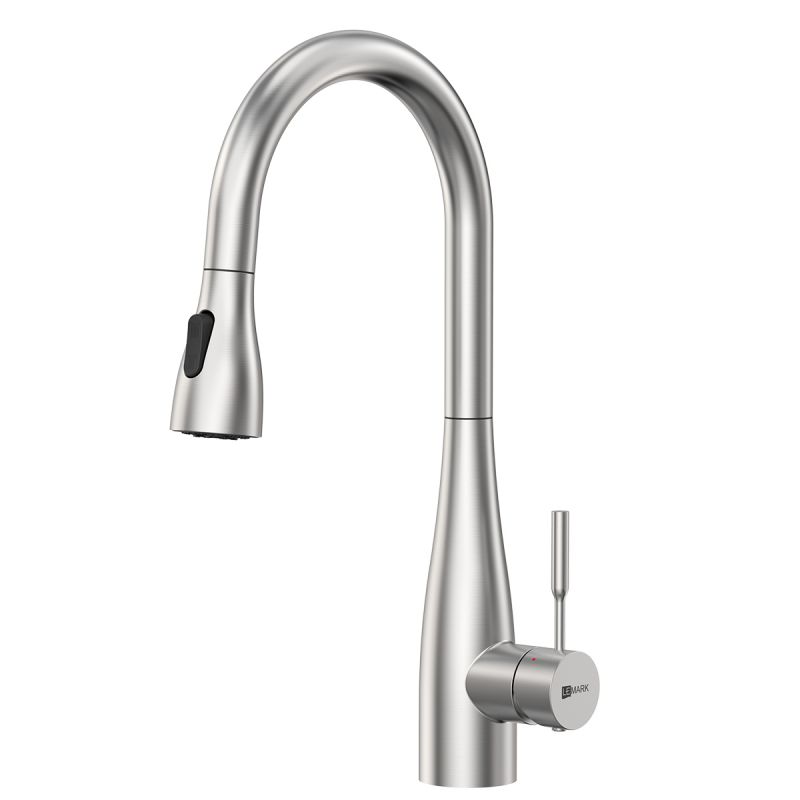 Смеситель для кухни Lemark Expert LM5084S с выдвижным поворотным изливом, сталь