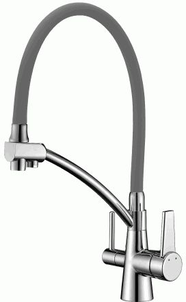 Смеситель для кухни Lemark Comfort LM3071C-Gray с подключением к фильтру с питьевой водой, хром, серый