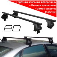 Багажник на крышу Toyota Corolla, 2006-2013, ЕД, стальные прямоугольные дуги
