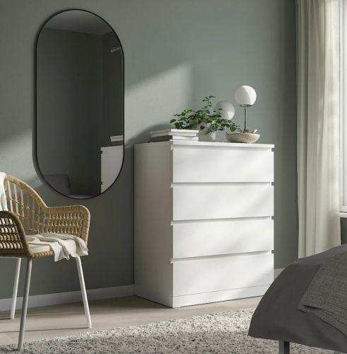 VARDE Комод с 4 ящиками, белый, 80x40х100 см VARDE Комод с 4 ящиками, белый, 80x40х100 см