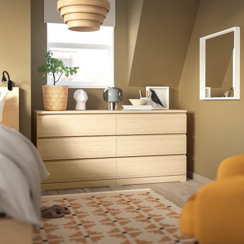 MALM Комод 6 ящиков дубовый шпон, 160х78 см MALM Комод 6 ящиков дубовый шпон, 160х78 см