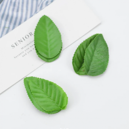 Листья для декора искусственный шелк 55х30 мм 10 шт в уп. Зеленый (HJ5530)