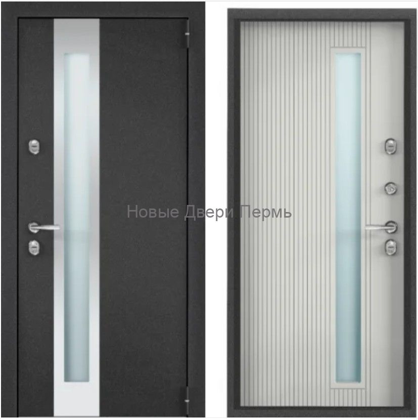 Дверь входная SNEGIR PRO-C MP S60G-30 колоре нероS60G-03 ПВХ Ферро с терморазрывом
