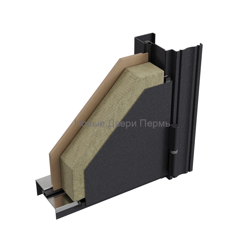 DELTA PRO MP D6-27, букле графит/ПВХ Бьянко квартирная дверь