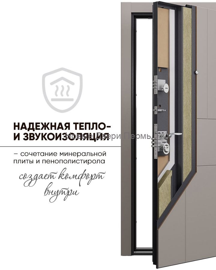 DELTA 100 Темно-серый букле графит, VDM-2, ПВХ Бетон известковый входная дверь