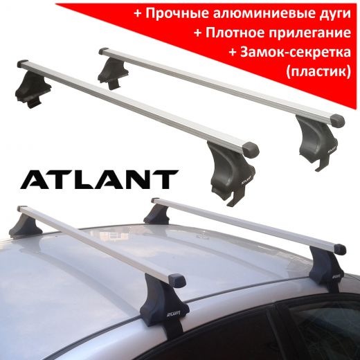Багажник на крышy Kia Cerato YD 2013-..., Атлант, прямоугольные дуги, опора E