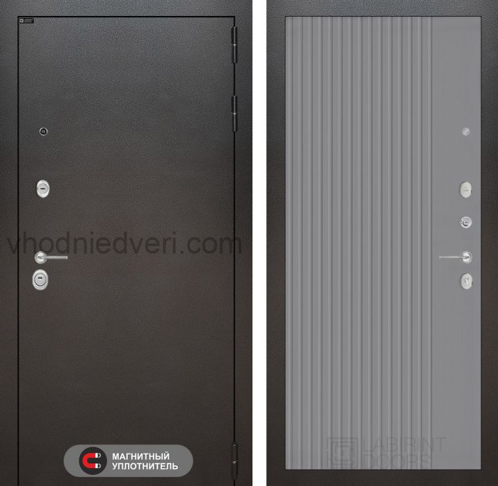 Входная дверь Лабиринт SILVER - 29 Серый софт рельеф