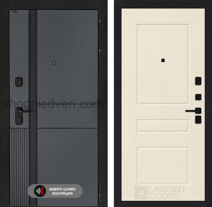 Входная дверь Лабиринт EVOLAB - 03 Крем софт