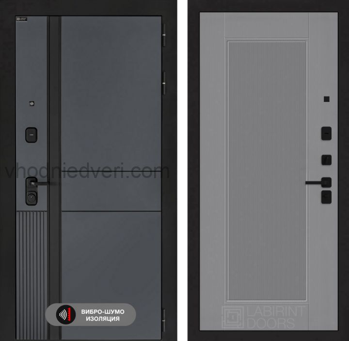 Входная дверь Лабиринт EVOLAB - 30 Серый софт рельеф