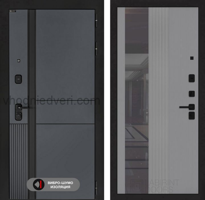 Входная дверь Лабиринт EVOLAB - 32 Серый софт рельеф