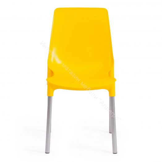 Стул GENIUS (mod 75) металл/пластик, желтый/ножки хром