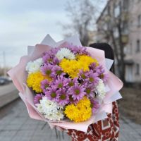 Букет из  Хризантем, цвет  микс (от 9 шт )