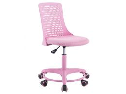 Кресло детское KIDDY, ткань розовая, металл розовый