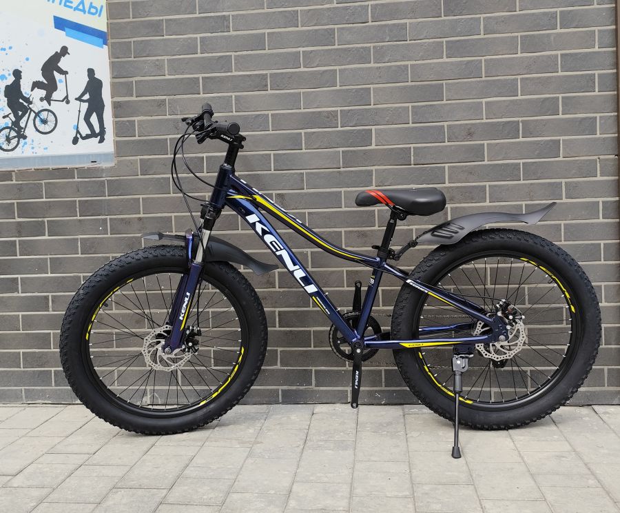 Велосипед 24" х 3.0" алюминиевый спицы детский полуфэт Kenli RD