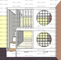 Кровать двухъярусная Домик Fairy Land Sky, Массив