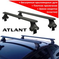 Багажник на крышу Kia K5 (2020-...), Атлант, крыловидные аэродуги (черный цвет)