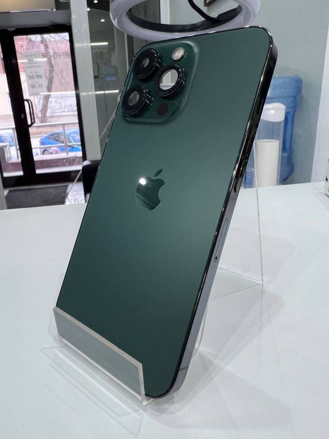 Apple iPhone корпус 13 Pro в сборе со шлейфами, стеклом камеры оригинал с разбора (снятый) потертости на рамке зеленый