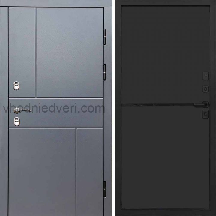 Входная дверь Termo-door Вертикаль Грей - Нео Black