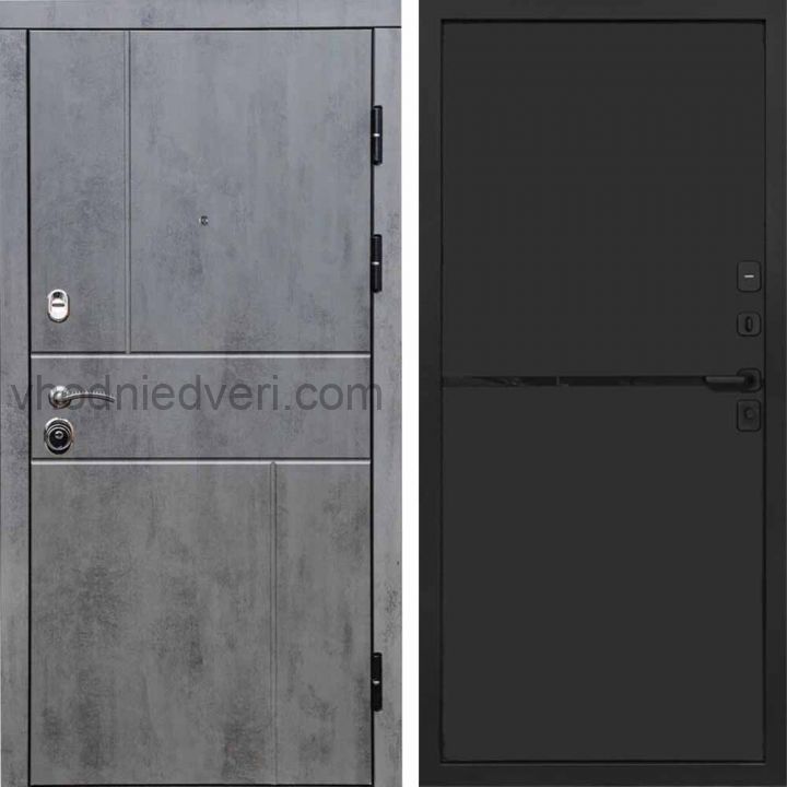Входная дверь Termo-door Вертикаль Бетон - Нео Black