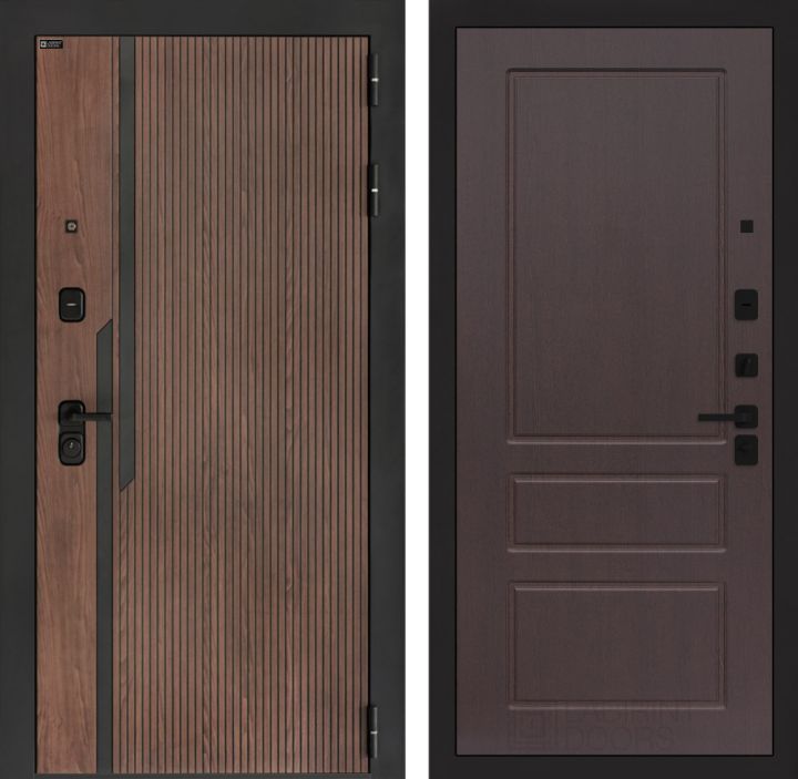 Входная дверь Лабиринт KARMINA 03 Орех премиум