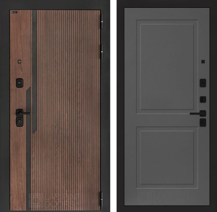 Входная дверь Лабиринт KARMINA 11 Графит софт