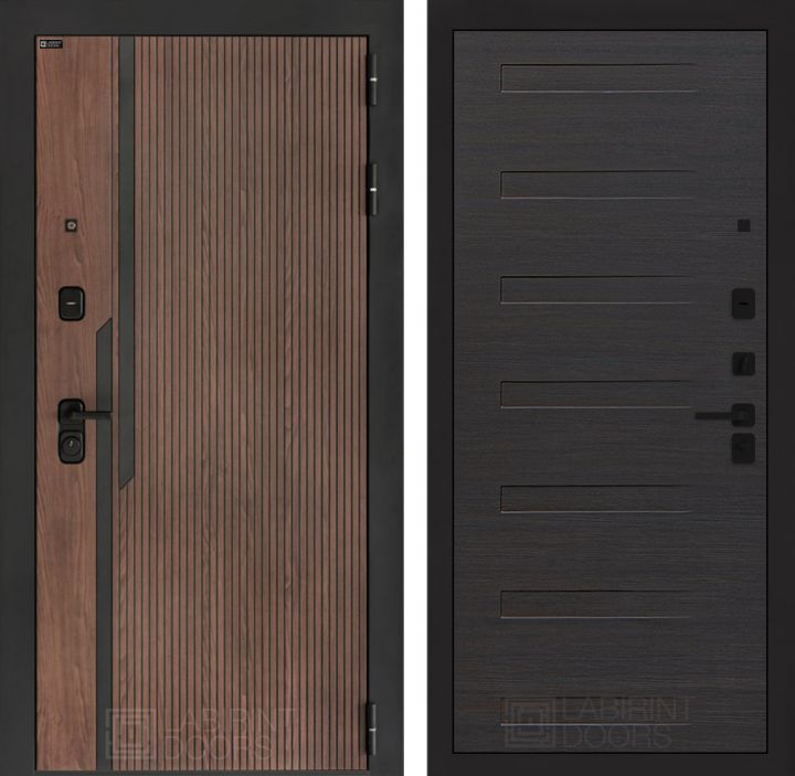 Входная дверь Лабиринт KARMINA 14 Эковенге горизонтальный