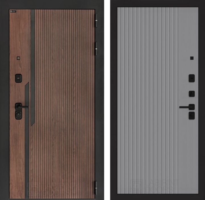 Входная дверь Лабиринт KARMINA 29 Серый софт рельеф