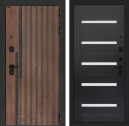 Входная дверь Лабиринт KARMINA 01 Венге , стекло белое