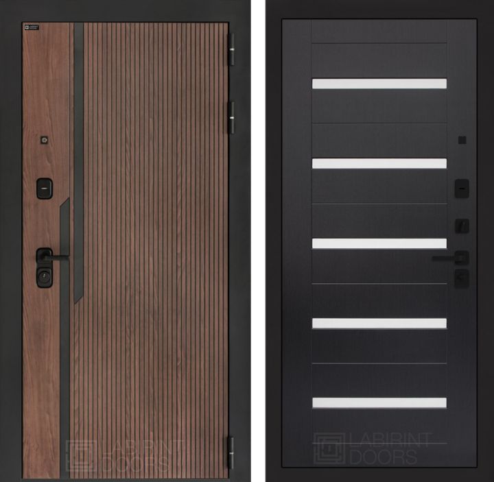 Входная дверь Лабиринт KARMINA 01 Венге , стекло белое