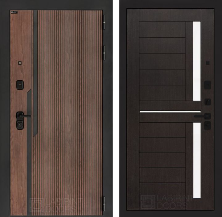Входная дверь Лабиринт KARMINA 02 Венге , стекло белое
