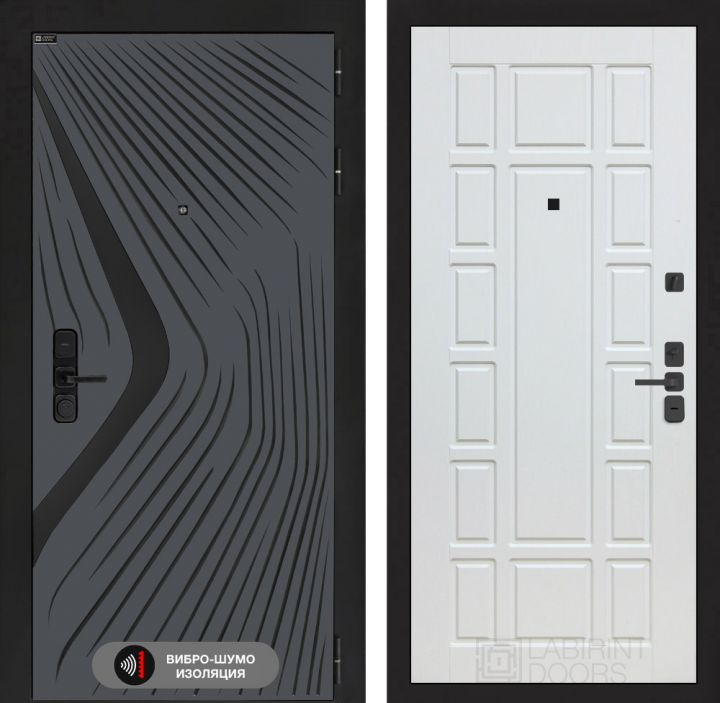 Дверь входная Лабиринт LEOLAB 12 Белое дерево