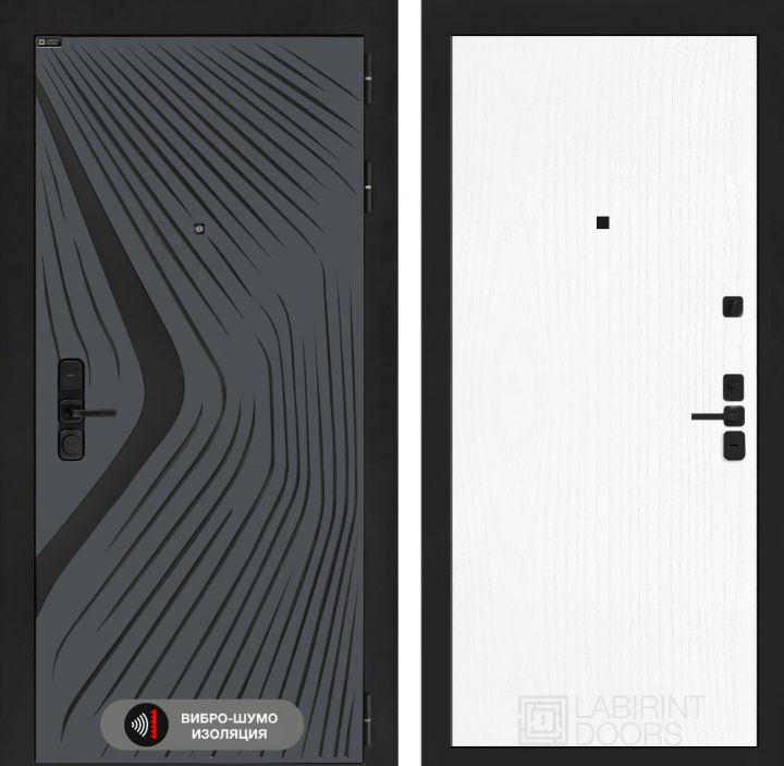 Дверь входная Лабиринт LEOLAB 07 Белое дерево