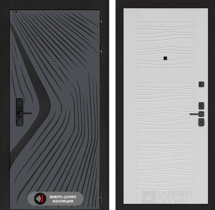 Дверь входная Лабиринт LEOLAB 06 Белое дерево